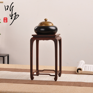 红木方形微型盆景花盆文玩古董奇石摆件小花架花几木质木托架底座