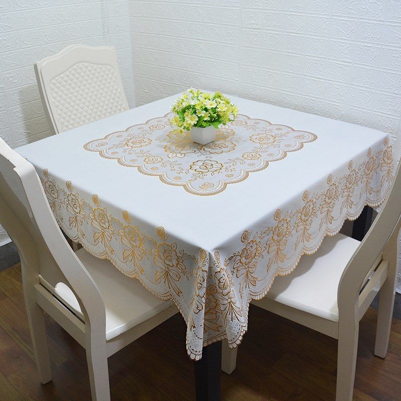 加厚正方形塑料餐桌布防水防油防烫免洗pvc家用四方桌麻将桌台布