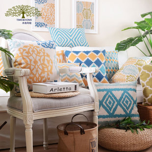 木有年轮魔力几何厚实棉麻抱枕靠垫套时尚家居沙发汽车腰靠枕含芯