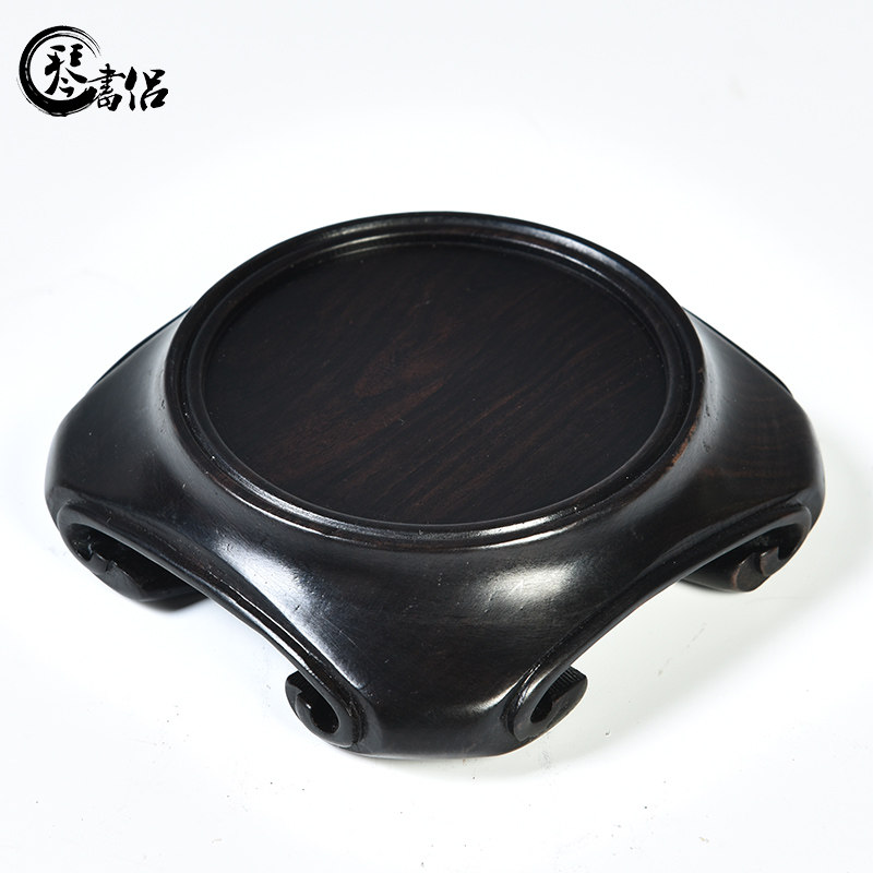 整料雕刻黑檀紫光檀木底座盆景花瓶底座实木底座奇石头底座木质