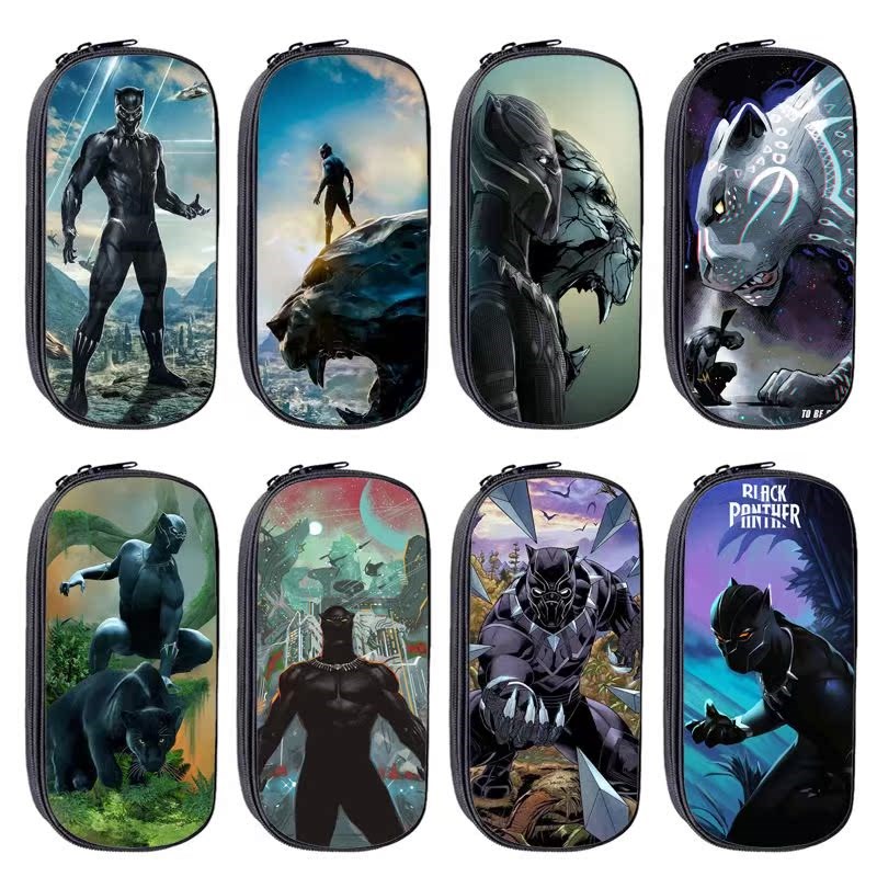 黑豹二笔袋男孩子小m学生文具盒男孩款铅笔盒大容量三层初中学生