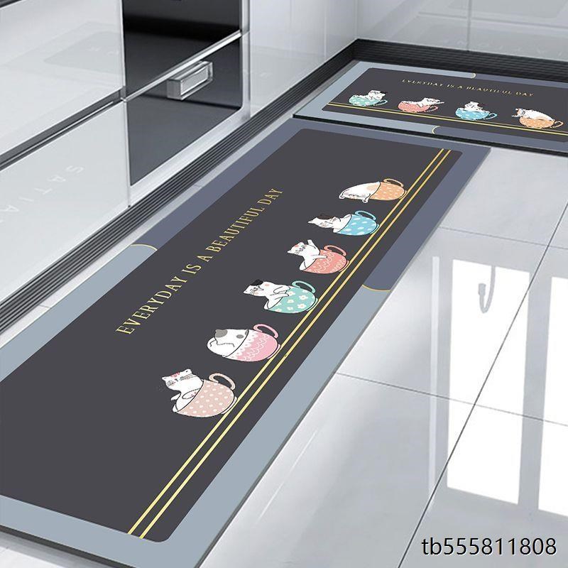 硅藻泥厨房软f地垫防滑耐磨吸油吸水可擦耐脏浴室玄关门垫可定制