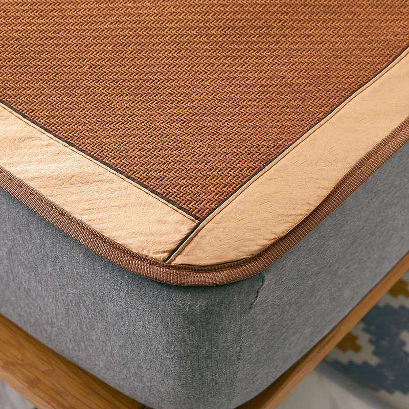 夏季空调冰丝藤席学生宿舍单人凉席90cm可折叠双面可用席子1.5米