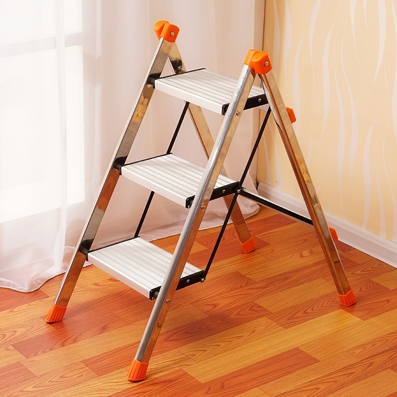 登高迷你人字梯不锈钢铝合金小梯子摆设三M步梯小巧家用工程折叠