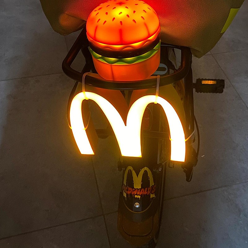 麦当劳山地自行车灯夜骑夜间骑行尾灯夜骑灯公路车单车警示灯装备