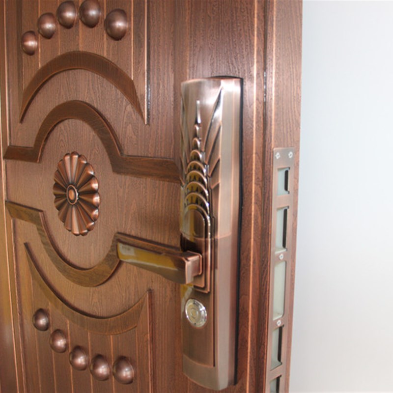 别墅铜门入户双开门艺术铜木纹中式大门别墅院子R大门别墅防盗铜