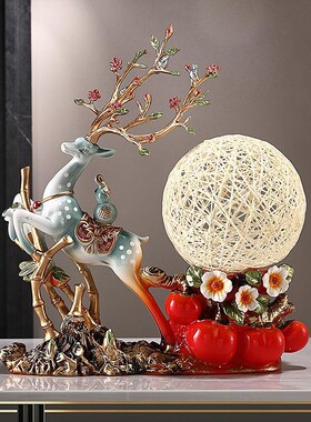 高档轻奢摆件玄关电视酒柜招财客厅事事如意带灯声控乔迁厂家