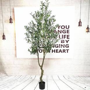 工厂直销仿真常规橄榄树绿植物盆栽室内人造老纵加密橄榄树居家办