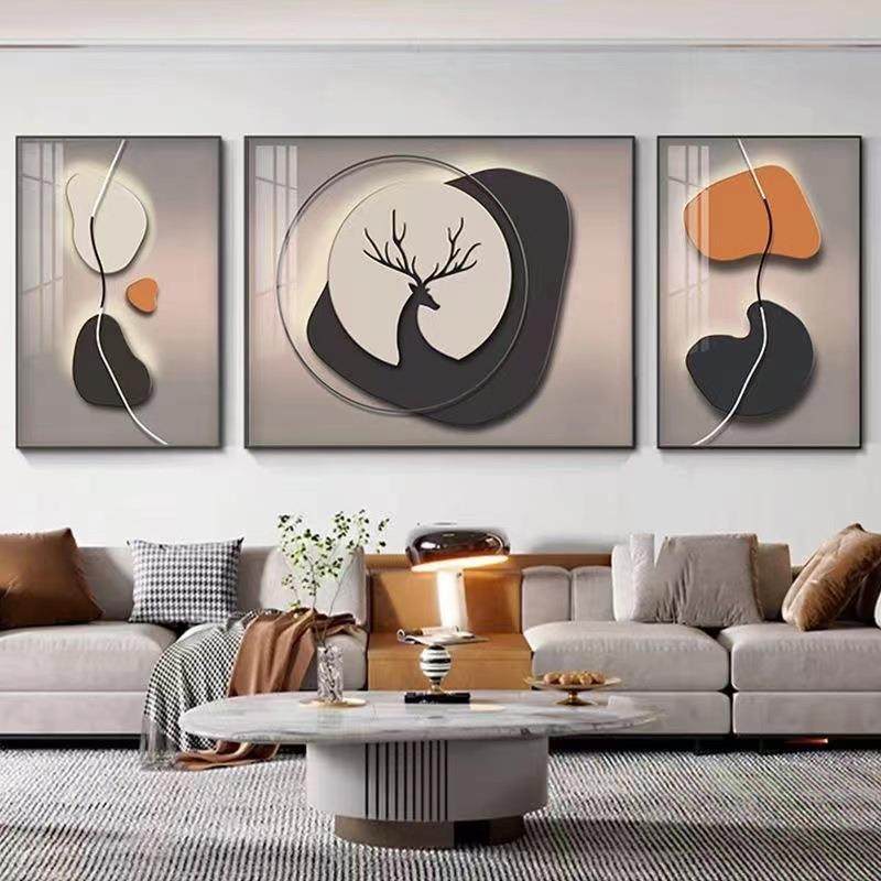 轻奢客厅沙发背景三联画装饰画现代简约高档挂画,特色手工艺,其他特色工艺品,淘宝优惠券,粉丝福利购,淘宝优惠卷