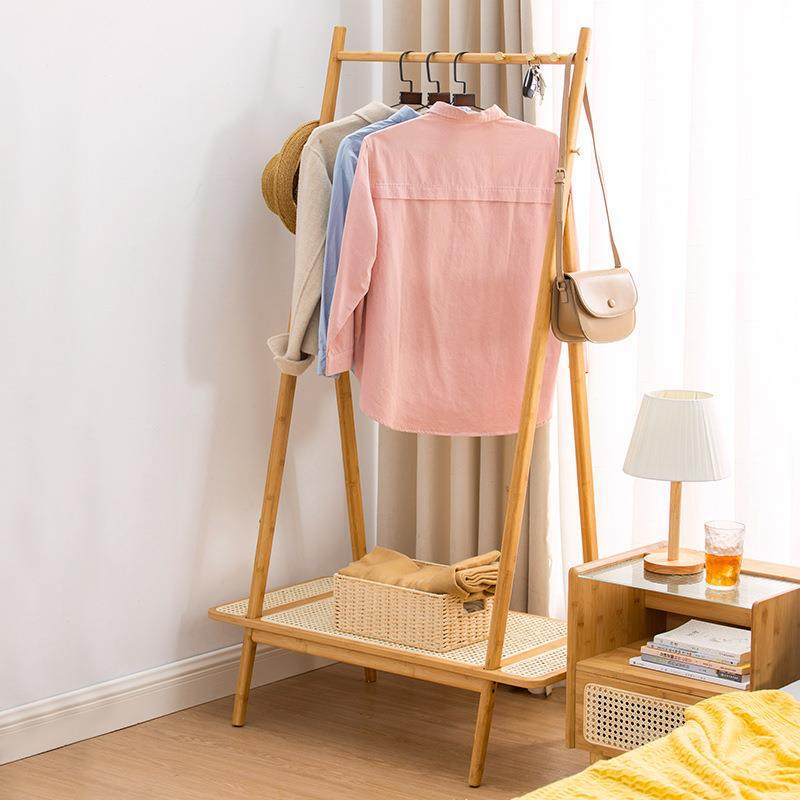 藤编衣帽架卧室挂衣服架子收纳置物架实木民宿立式衣架落地挂衣架,金属材料及制品,金属加工件/五金加工件,淘宝优惠券,粉丝福利购,淘宝优惠卷