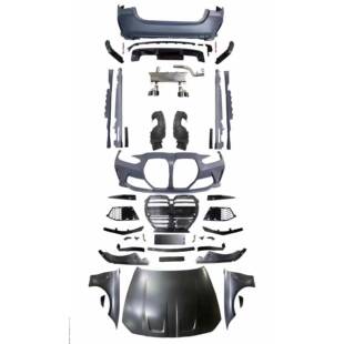 适用宝马新4系G22G23改装 1比1宽体M4大包围机盖叶子板排汽管中网