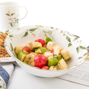 唐山骨瓷家用斗笠碗8英寸菜碗大汤碗拉面碗陶瓷热菜斗碗敞口海碗