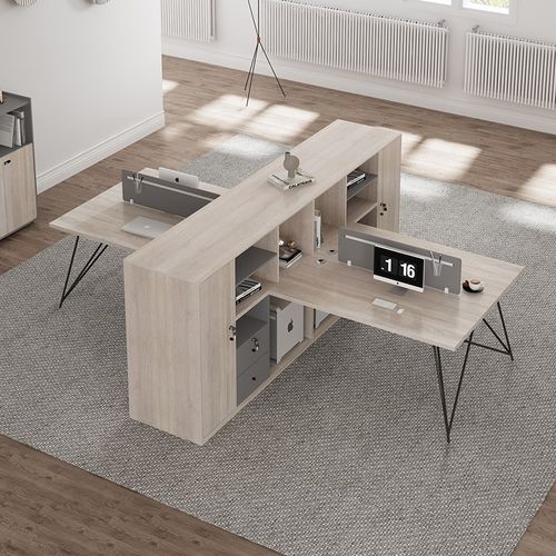 办公桌椅组合简约现代工业风职员工位办公室四人位财务桌办公家具