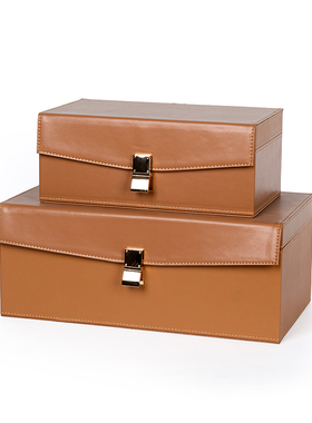 意式轻奢样板间衣帽间衣柜全屋定制展厅衣橱收纳盒箱格子软装摆件