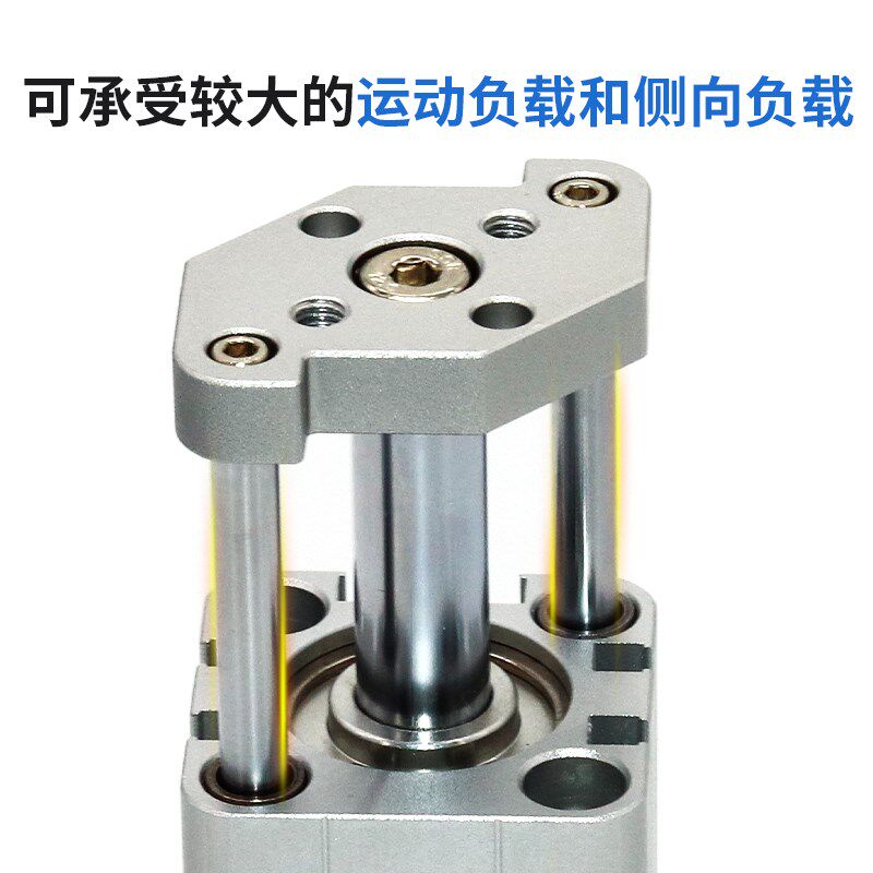 TACQ三轴三杆薄型气缸TCM25-10*15X20-30/40/50/60/300-350-.400-