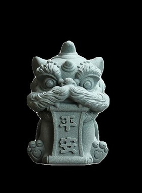 国潮文创醒狮树脂创意可爱迷你小狮子摆件平安喜乐潮玩艺术品玩具
