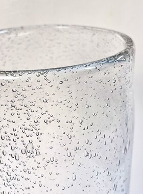 花瓶摆件客厅插花玻璃直筒紫色花瓶水培富贵O竹水养鲜花高级感百