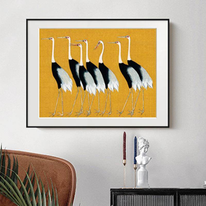 法式小众复古客厅装饰画新中式沙发背景挂画群鹤图艺术样板房壁画,自行车/骑行装备/零配件,更多零件/配件,淘宝优惠券,粉丝福利购,淘宝优惠卷