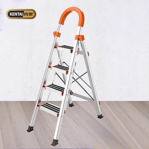 肯泰梯子家用人字梯多功能伸缩折叠梯加厚安全铝合金室内带扶手