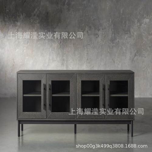 北欧简约家具轻奢复古实木橡木电视柜客厅法式收纳柜储物餐边柜