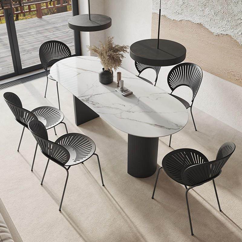 意式轻奢岩板餐桌设计师款样板房别墅餐厅椭圆形椭圆金属餐桌,金属材料及制品,金属加工件/五金加工件,淘宝优惠券,粉丝福利购,淘宝优惠卷