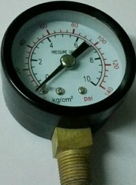 Y40 0~10kgf/cm2 0~1mpa 直径40mm 英文双刻度显示压力表 y-40