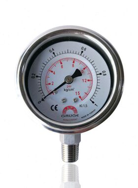 SAFE不锈钢压力表台湾华记压力表耐震充油压力表YBN63 1KG 15PSI