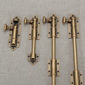 门栓插销黄铜木门仿古老式 加长加厚古铜门扣 门销窗户复古门闩明装