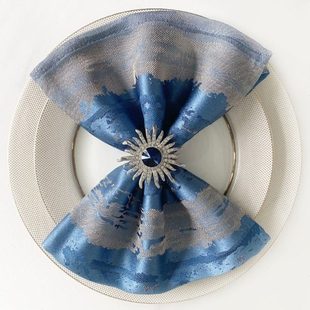 欧式餐巾酒店专用口布折花高档餐厅西餐餐巾布不掉毛定制席巾方巾