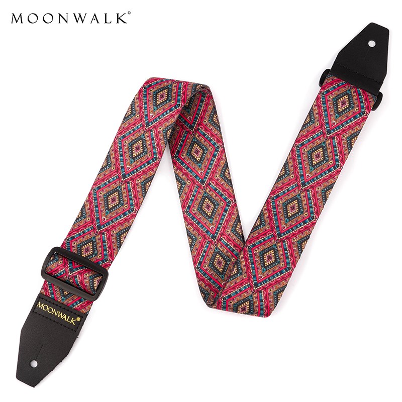 入门乐手101 MOONWALK DF-B20经典复古提花CV电木吉他贝斯豹纹背