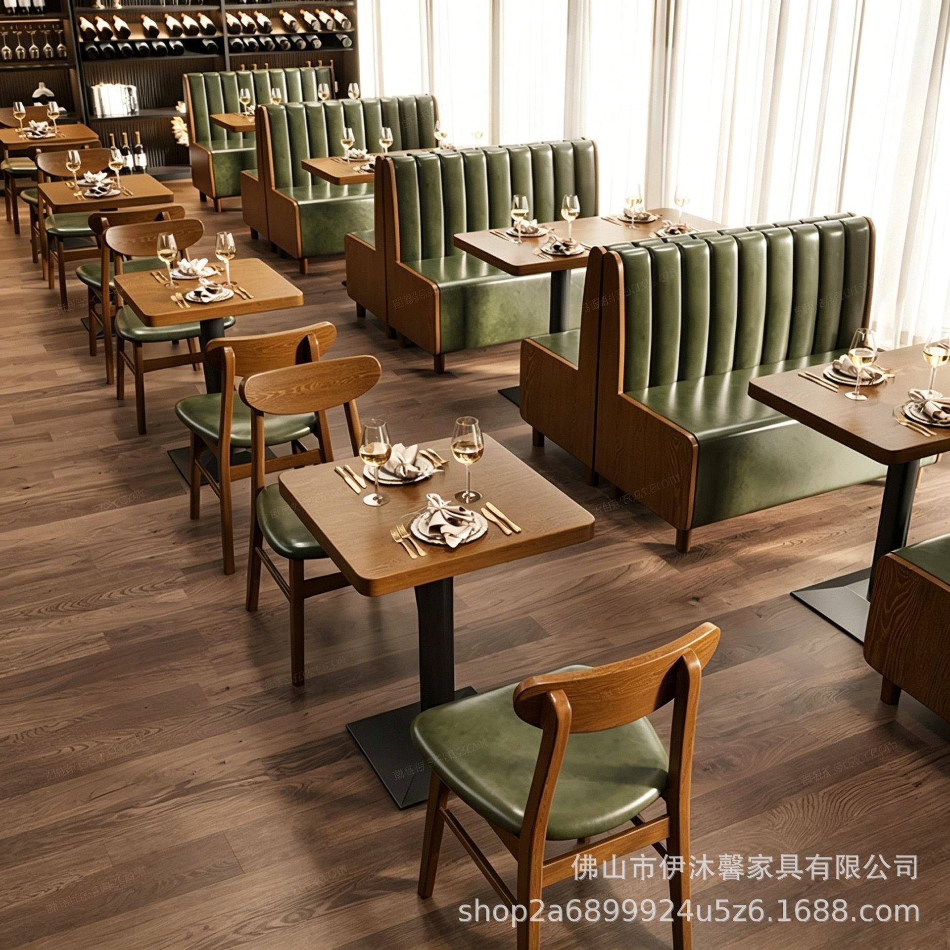 复古定制甜品料理店咖啡厅西餐厅桌椅小吃茶餐厅快餐卡座桌椅组合