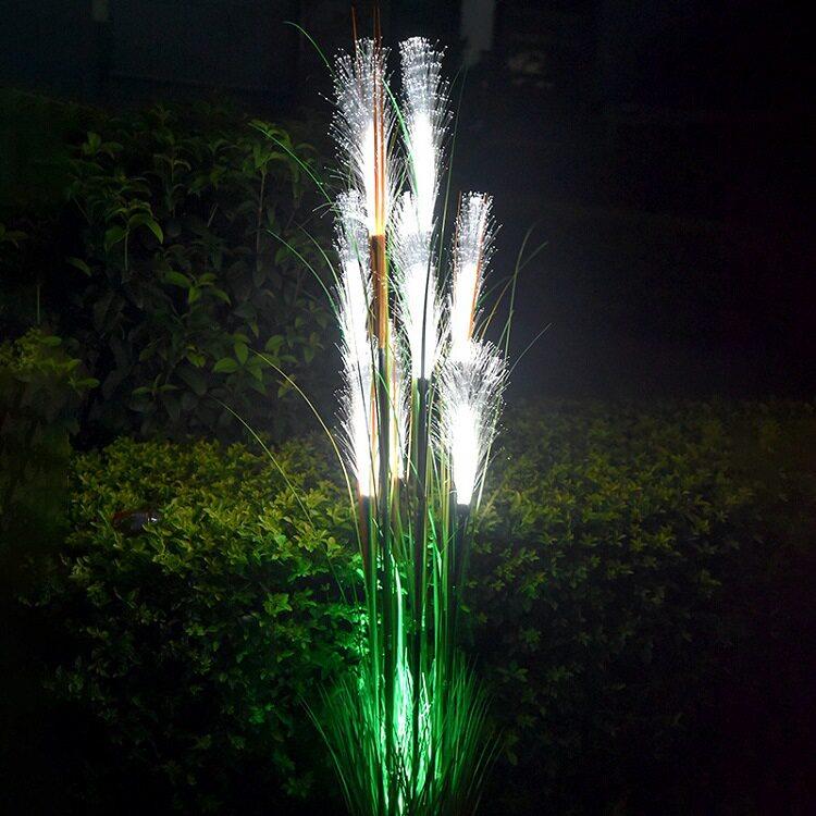 LED芦苇灯光纤花户外防水发光花园别墅插地仿真蒲苇蒲公英灯