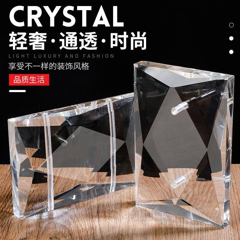 水晶灯配件多面长条四方片灯具门帘婚庆吊坠散珠大孔反光现代