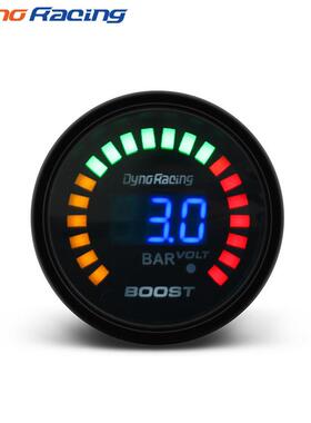 汽车改装涡轮增压表bar12V通用赛车仪表LED刻度+数字显示52MM