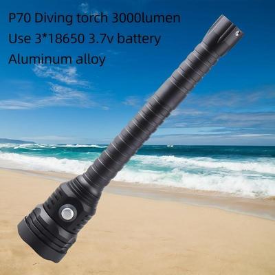 生产潜水电筒p70光1865026650充电80mxhp70铝合金潜水手电筒