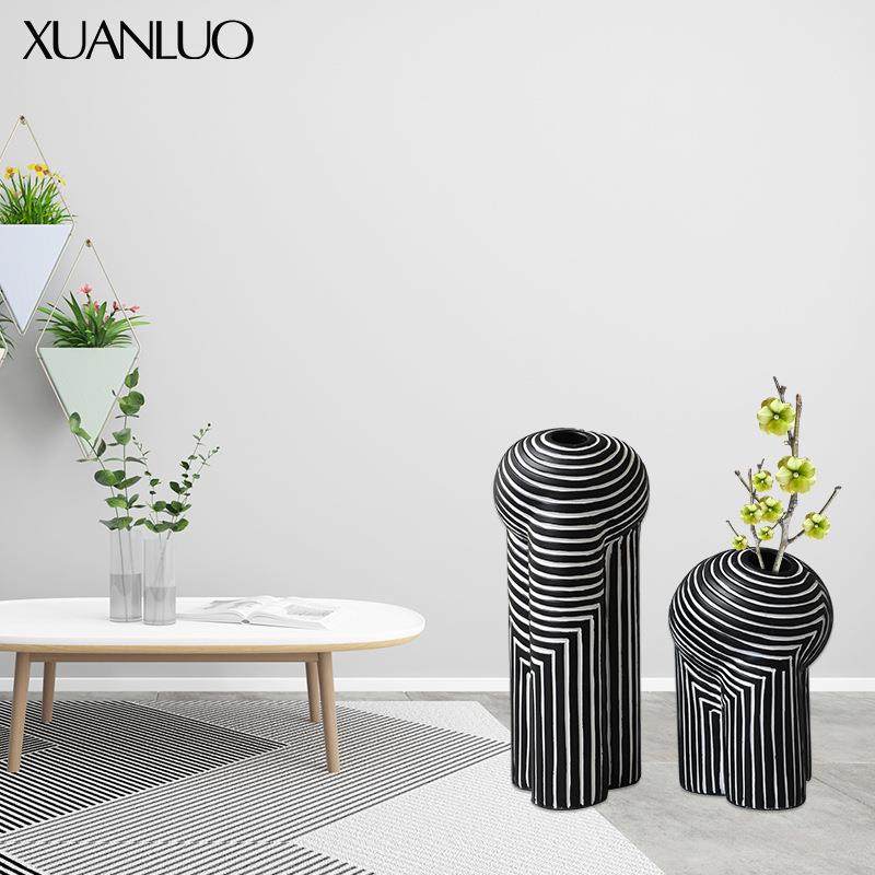 黑白条纹花器花瓶摆件样板房售楼处书房客厅餐厅软装饰品,自行车/骑行装备/零配件,更多零件/配件,淘宝优惠券,粉丝福利购,淘宝优惠卷