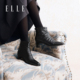 ELLE复古手册 方头洋气小短靴 棕色褶皱羊皮时装 粗高跟靴女款 秋季