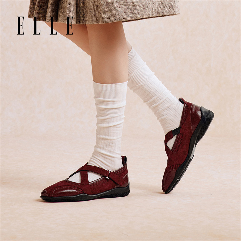 ELLEELLE法式通勤玛丽珍鞋女2025新款小羊皮交叉带不累脚,女鞋,玛丽珍鞋,淘宝优惠券,粉丝福利购,淘宝优惠卷