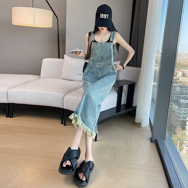 减龄牛仔背带裙女2025春