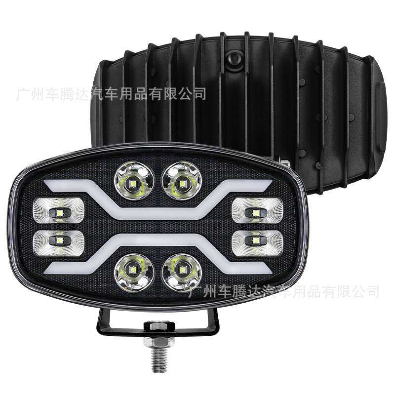 爆款大货车led工作灯9寸大功率80w射灯改装卡车9-80v车顶灯工作灯