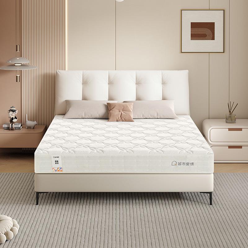 新款乳胶椰棕轻音独袋弹簧床垫云白软硬两用20cm经济型家用租房
