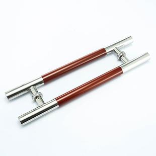 厂家供应该玻璃门不锈钢拉手 烤漆木纹扶手 中木把手工程五金配套