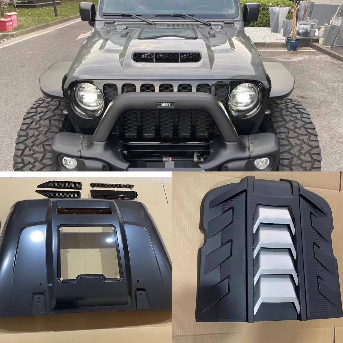 牧马人JK/JL/4XE角斗士JT透明发动机盖TANSO改装散热机盖引擎盖唯