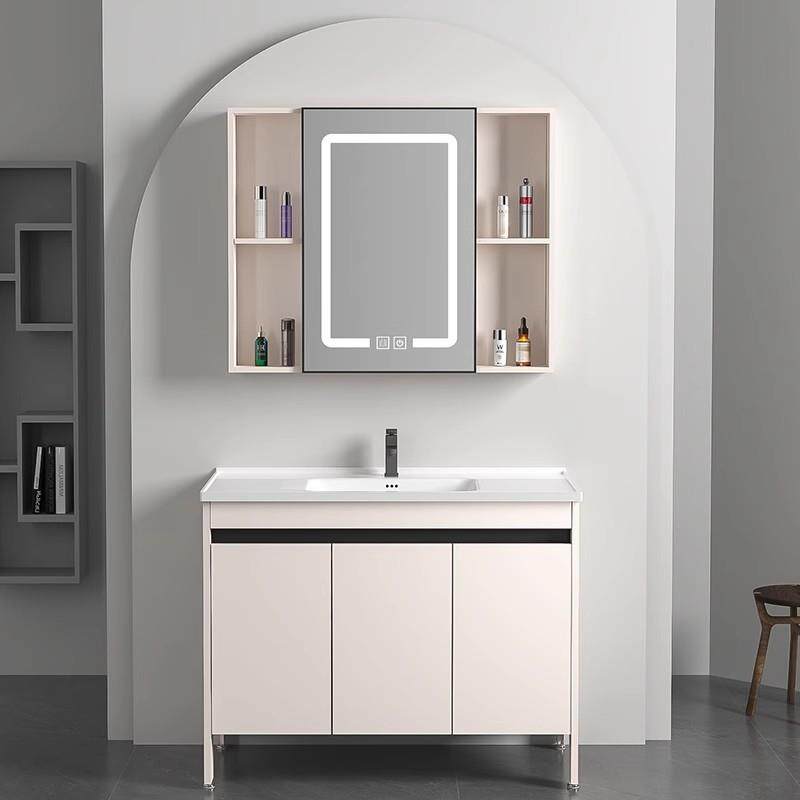 落地式蜂窝铝合金浴室柜组合陶瓷一体盆洗脸洗手阳台柜防水洗漱台