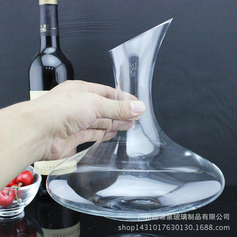 意得丽塔水晶醒酒器皿 红酒醒酒壶玻璃分酒壶 家用斜口调酒壶1.5L