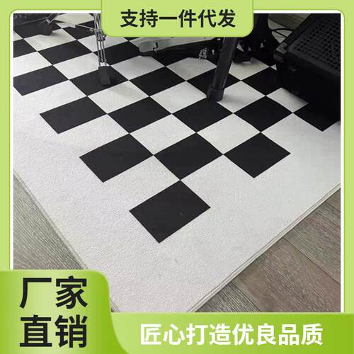 ◖棋盘格钢琴架子鼓地毯家用琴行隔音长方形三角钢琴垫专用