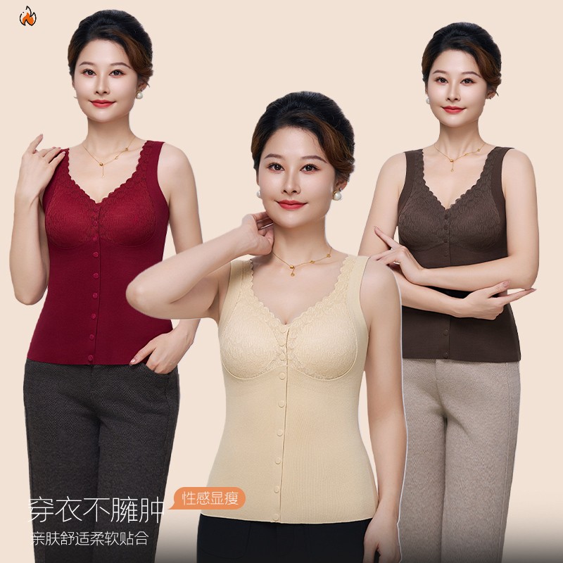 中老年妈妈保暖背心加绒加厚老年人背心冬天秋衣保暖内衣保暖衣