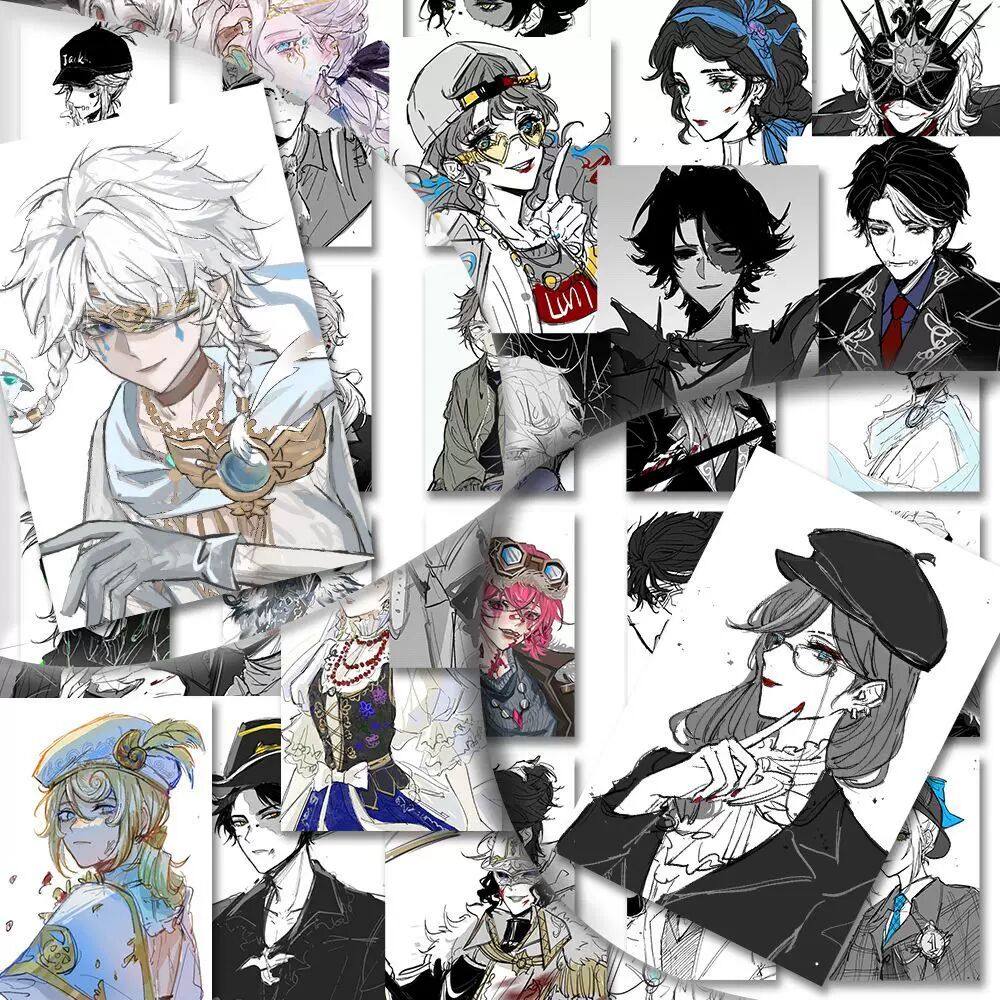 108张第五人格线稿贴纸ins风爆款二次元游戏高颜值贴画装饰笔记本,模玩/动漫/周边/娃圈三坑/桌游,动漫挂件/文具,淘宝优惠券,粉丝福利购,淘宝优惠卷