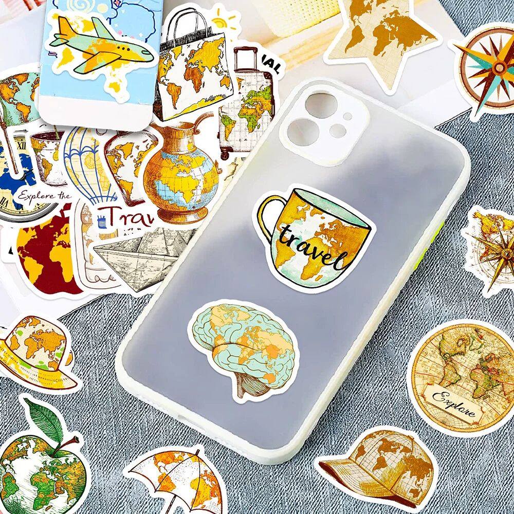 100张世界地图贴纸趣味小众建筑物品个性装饰diy手账手机保护壳贴,文具电教/文化用品/商务用品,贴纸/立体贴纸,淘宝优惠券,粉丝福利购,淘宝优惠卷