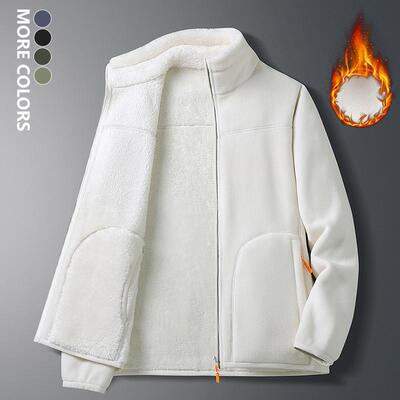 Men's Autumn Winter Double Sided Fleece Jacket Thickened